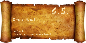 Oros Saul névjegykártya